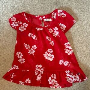 Hollister Size Small, red floral top